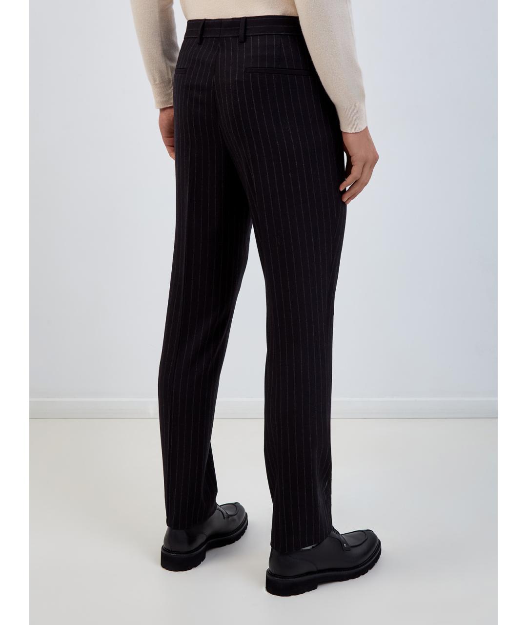 BRUNELLO CUCINELLI Черные шерстяные классические брюки, фото 4