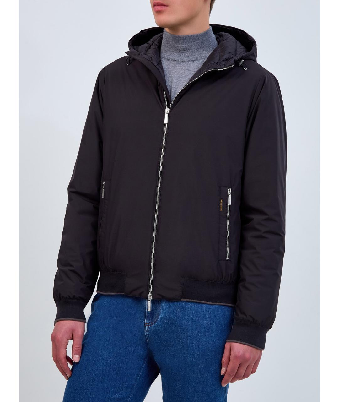 MOORER Черный полиэстеровый пуховик, фото 3