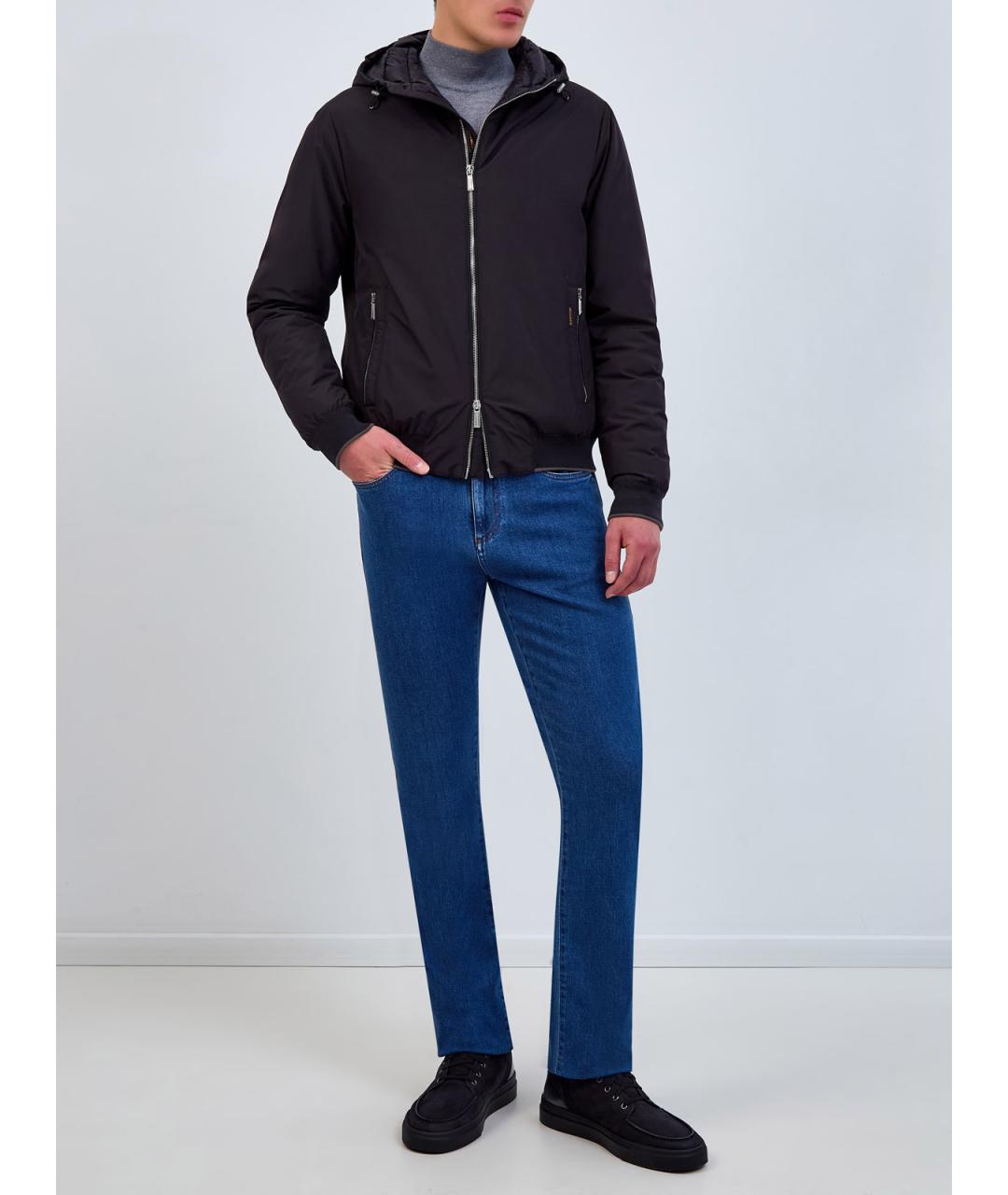 MOORER Черный полиэстеровый пуховик, фото 2