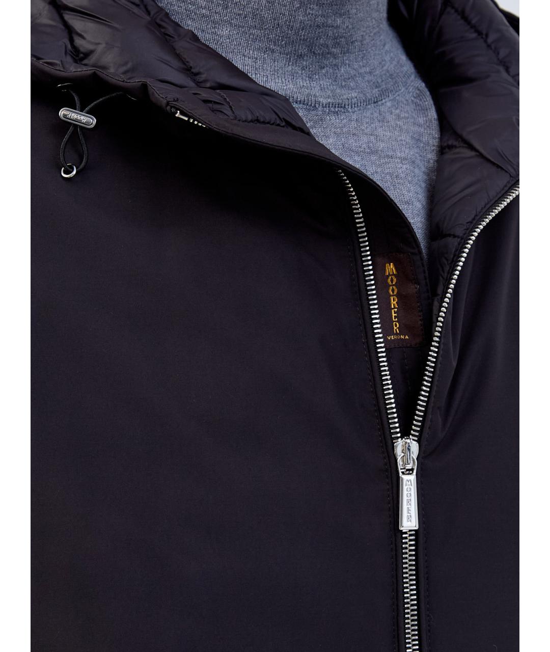 MOORER Черный полиэстеровый пуховик, фото 5