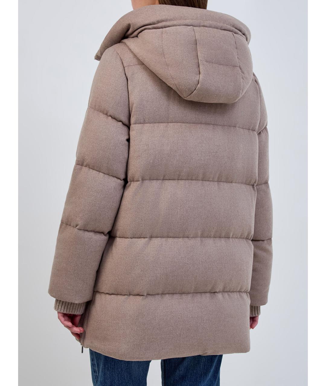 MOORER Бежевый шерстяной пуховик, фото 4