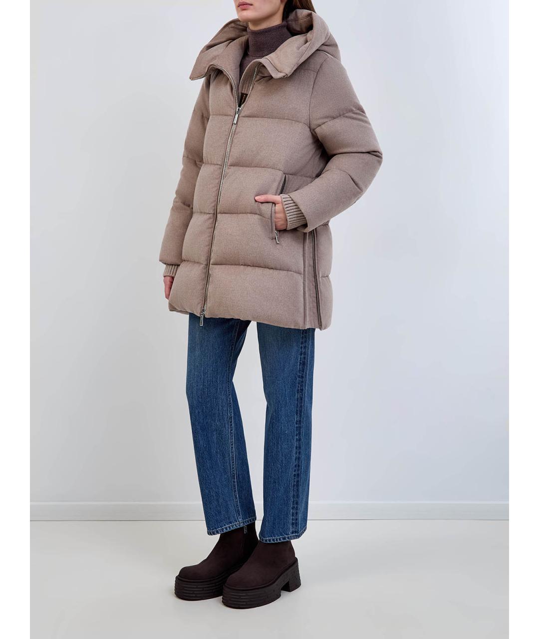 MOORER Бежевый шерстяной пуховик, фото 2