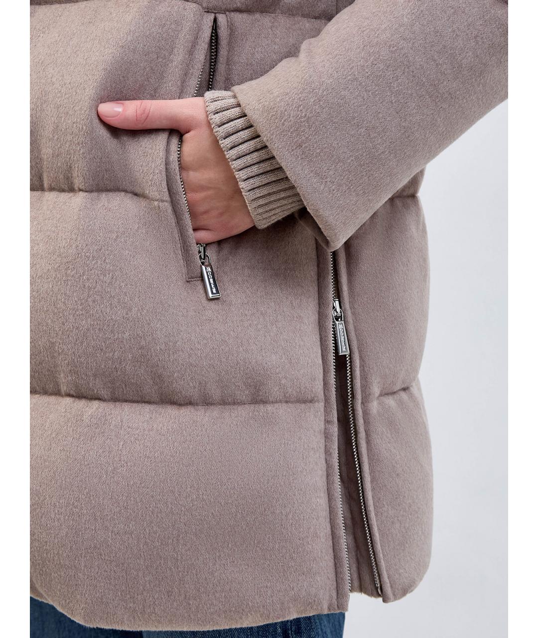 MOORER Бежевый шерстяной пуховик, фото 5