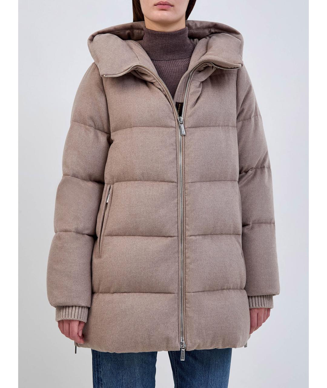 MOORER Бежевый шерстяной пуховик, фото 3