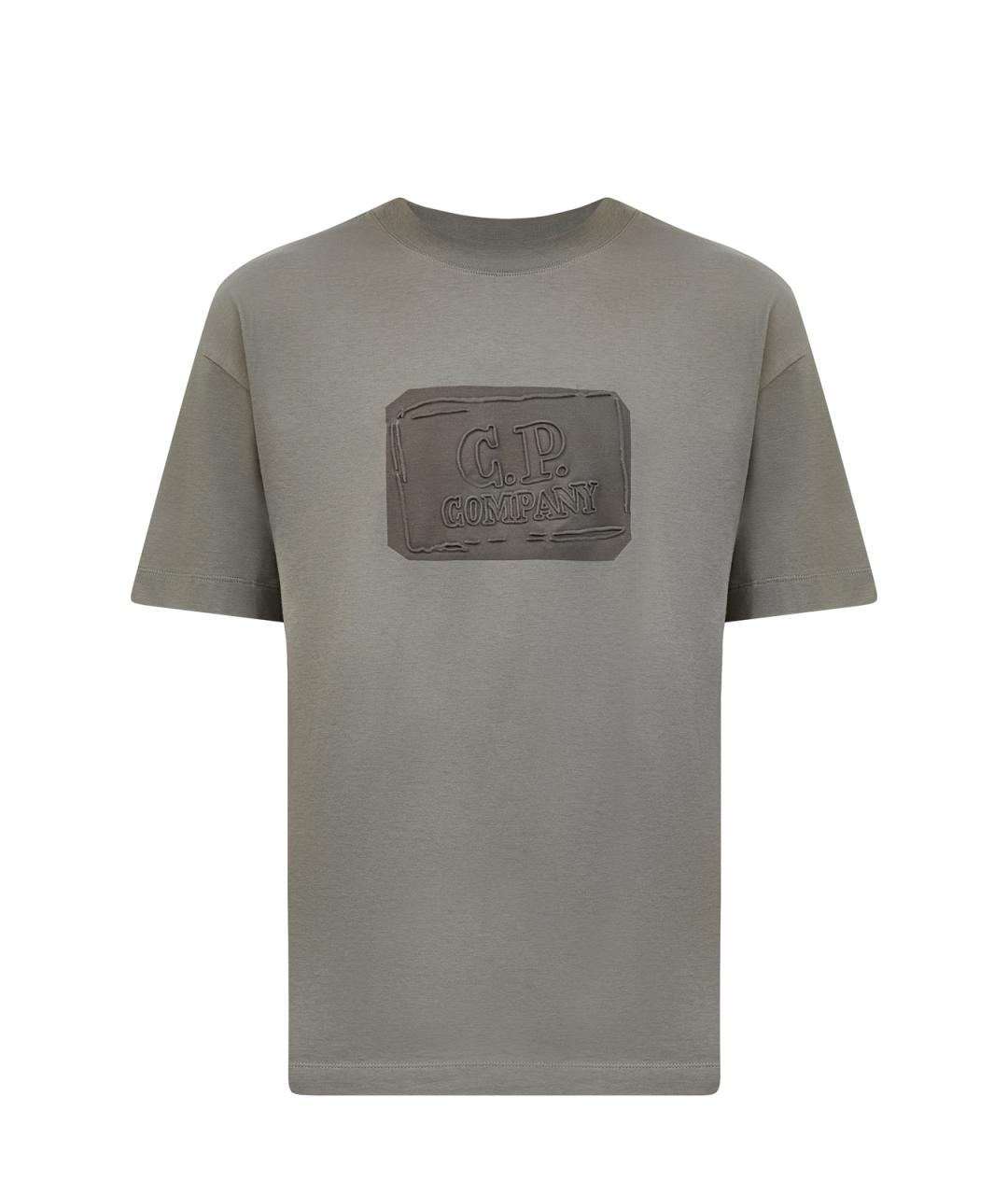 CP COMPANY Хаки хлопковая футболка, фото 1