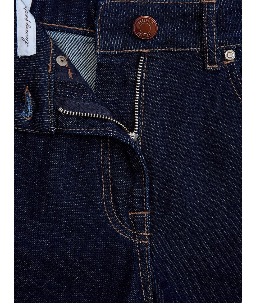 PESERICO Синие хлопковые прямые джинсы, фото 6