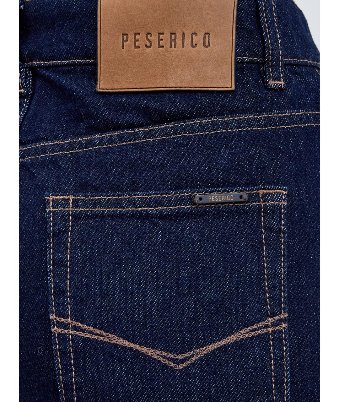 PESERICO Синие хлопковые прямые джинсы, фото 5