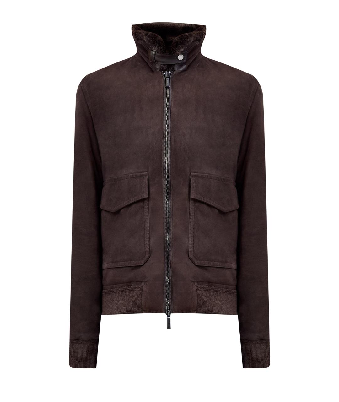 MOORER Коричневый замшевый пуховик, фото 1