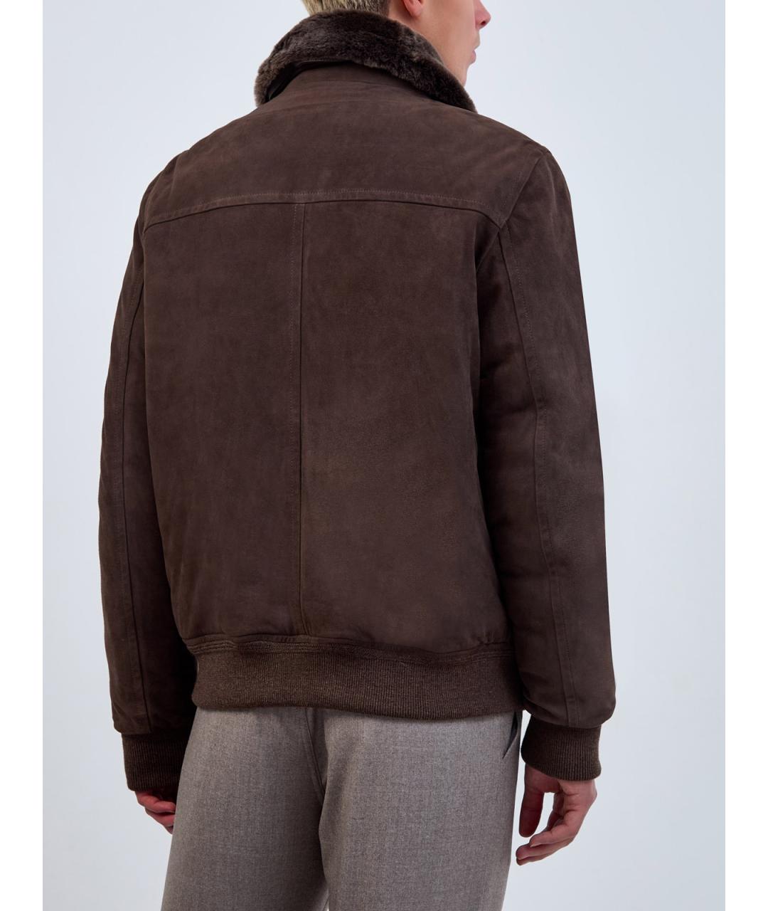 MOORER Коричневый замшевый пуховик, фото 4