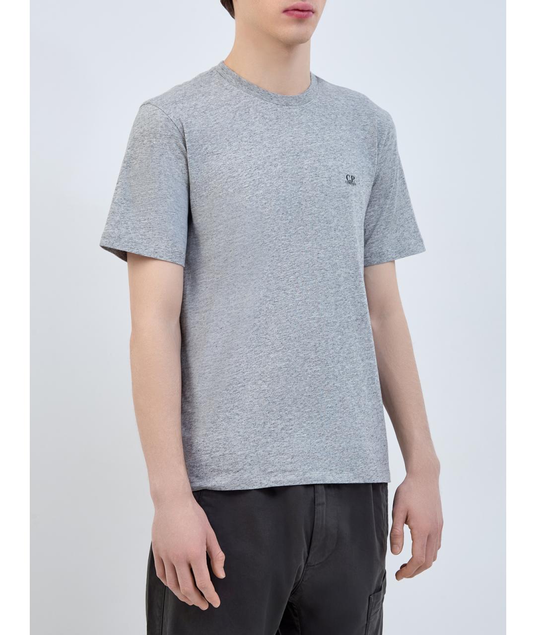 CP COMPANY Серая хлопковая футболка, фото 3