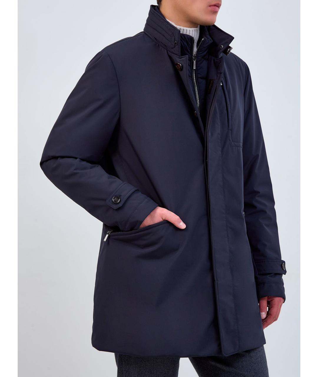 MOORER Синий полиэстеровый пуховик, фото 3