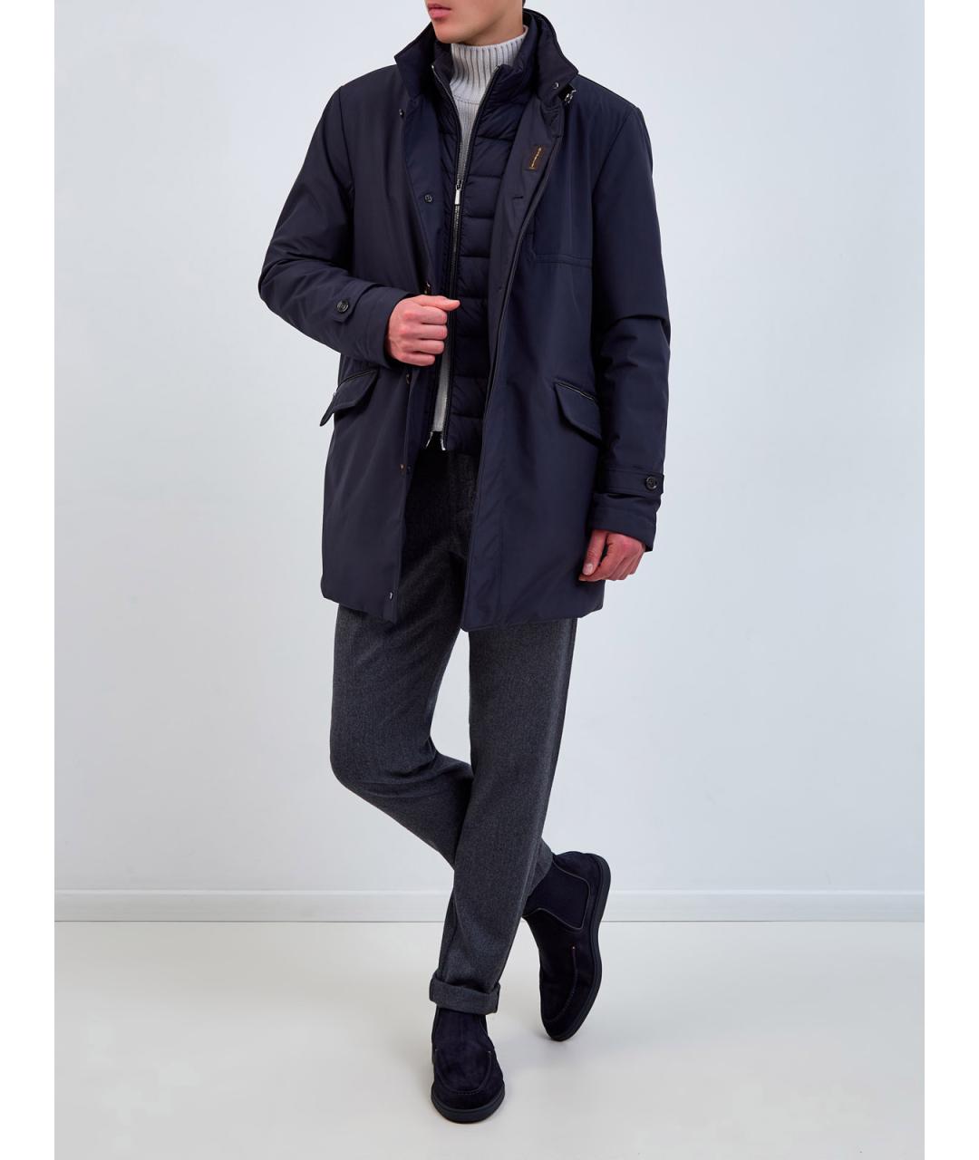 MOORER Синий полиэстеровый пуховик, фото 2