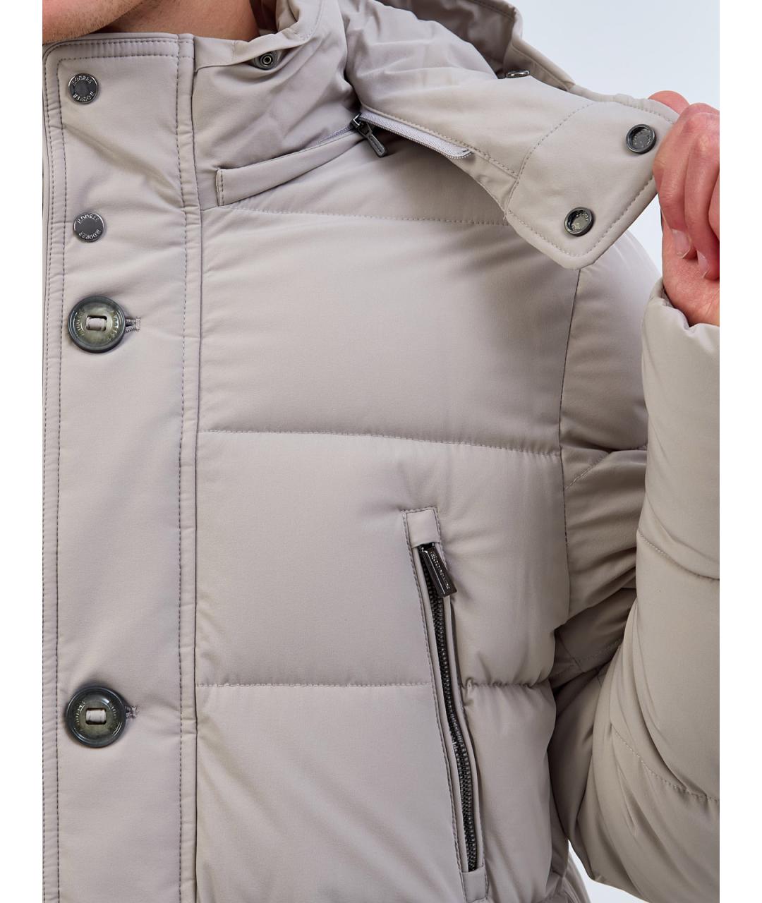 MOORER Бежевый полиамидовый пуховик, фото 5