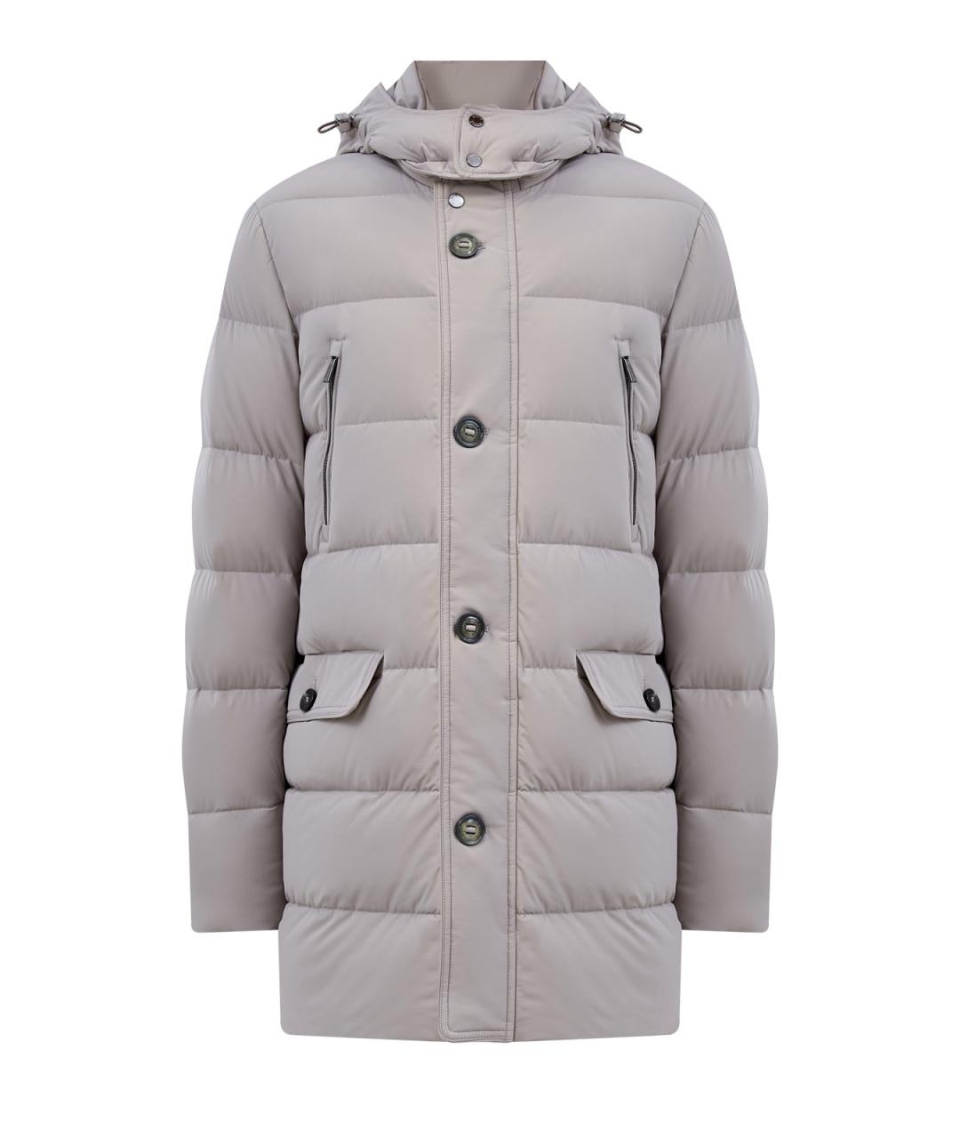 MOORER Бежевый полиамидовый пуховик, фото 1