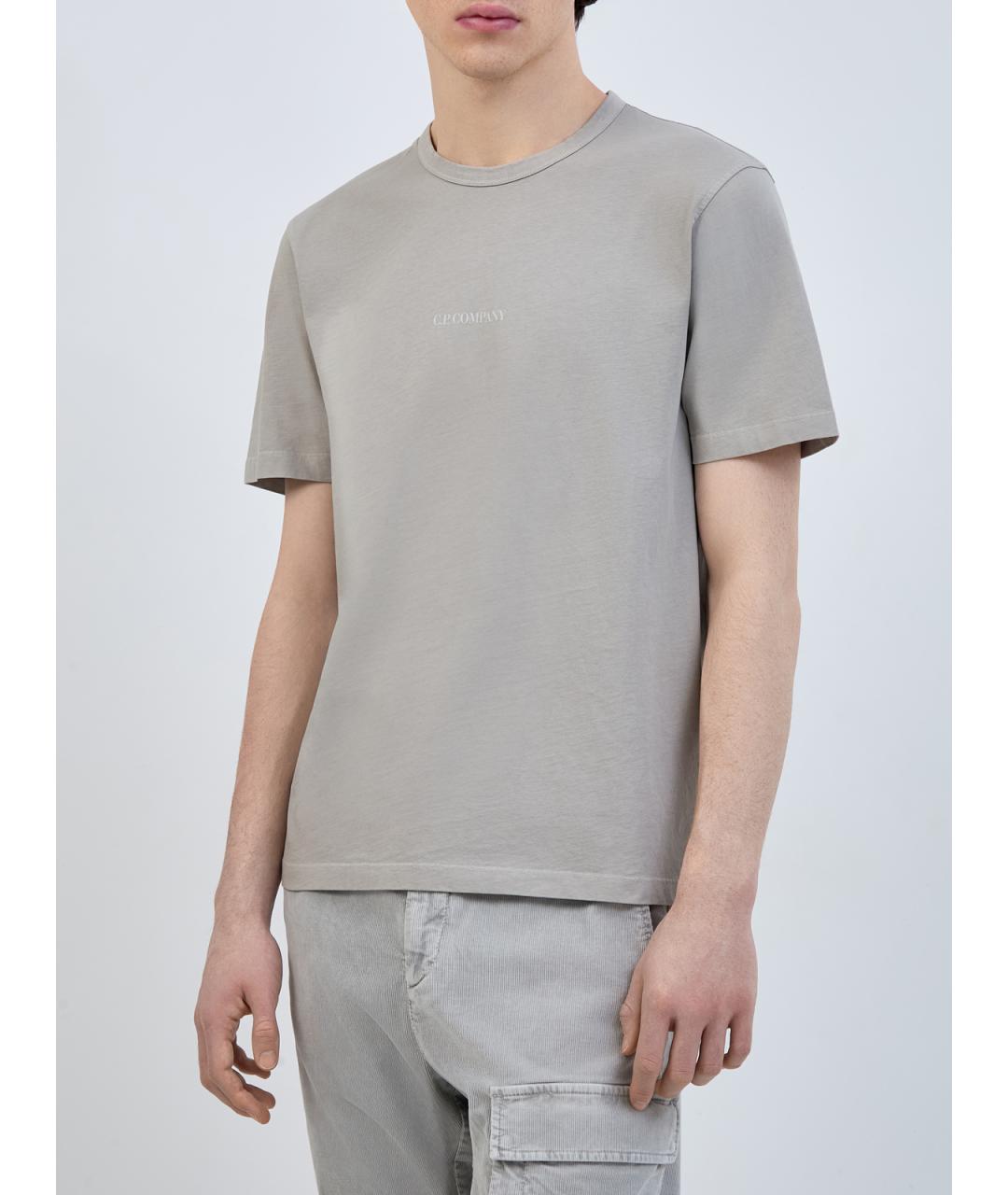 CP COMPANY Серая хлопковая футболка, фото 3