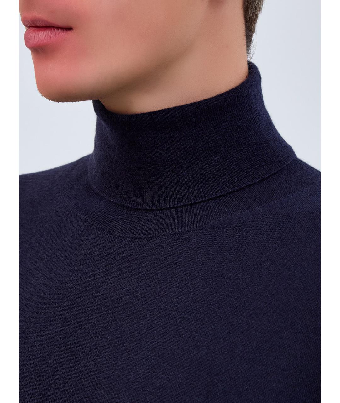 ELEVENTY Темно-синяя кашемировая водолазка, фото 5