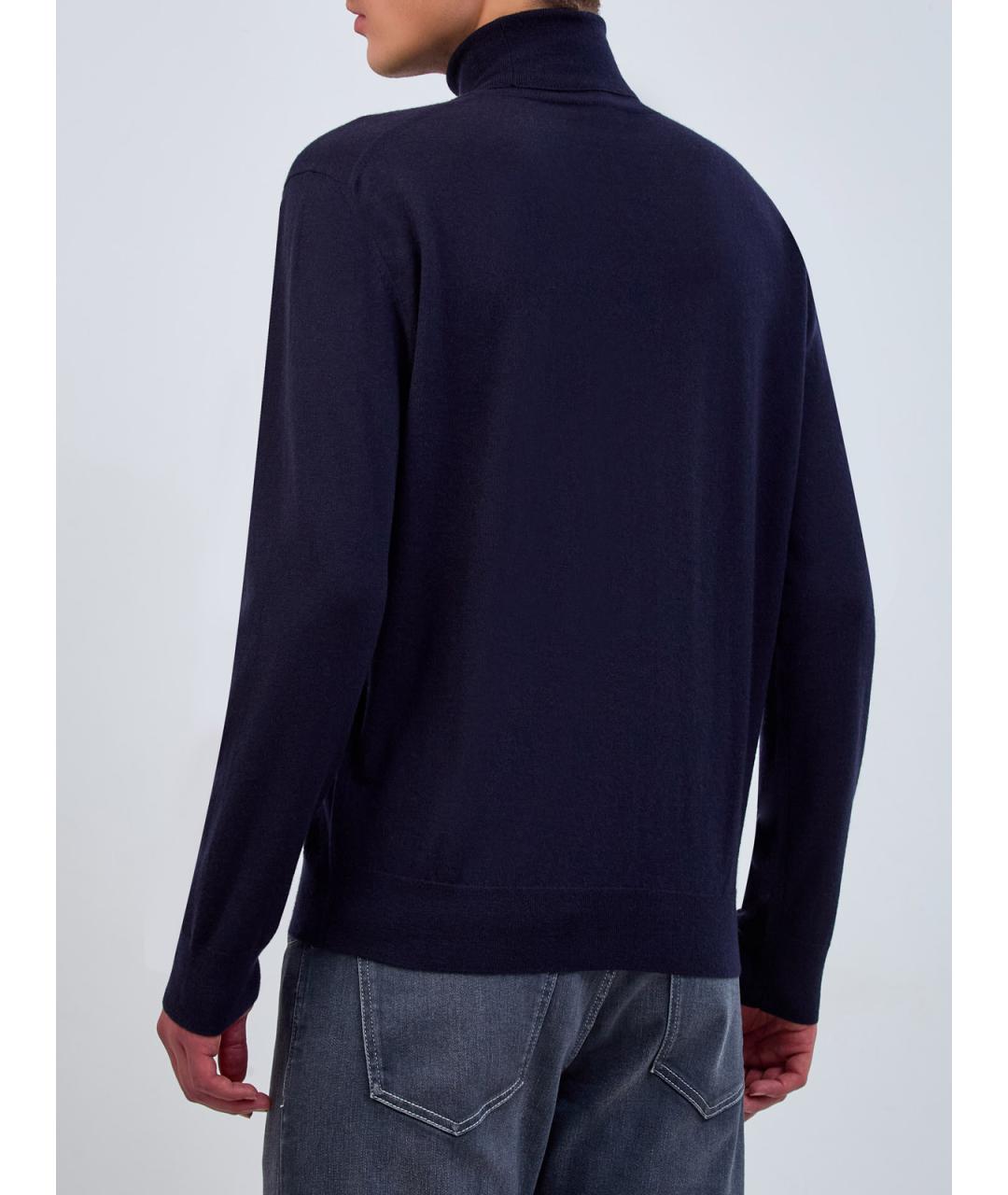 ELEVENTY Темно-синяя кашемировая водолазка, фото 4