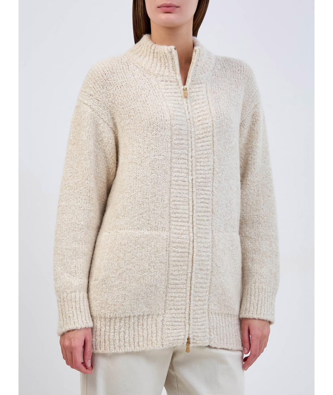 ELEVENTY Бежевый шерстяной кардиган, фото 3