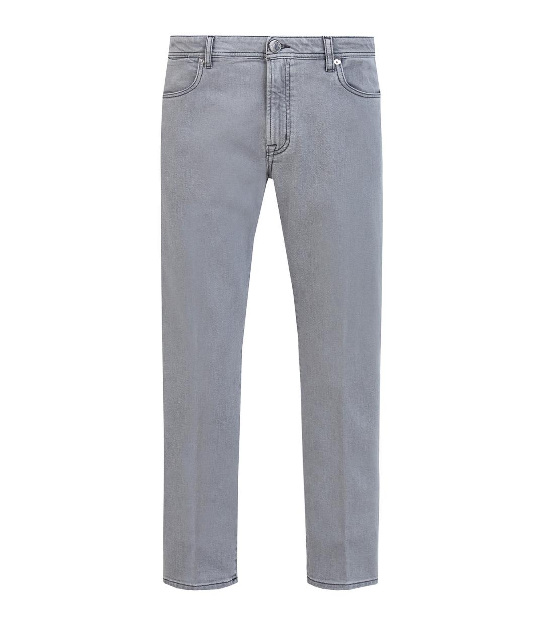 PESERICO Серые хлопковые прямые джинсы, фото 1
