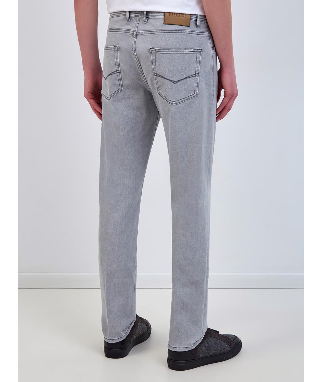 PESERICO Серые хлопковые прямые джинсы, фото 4