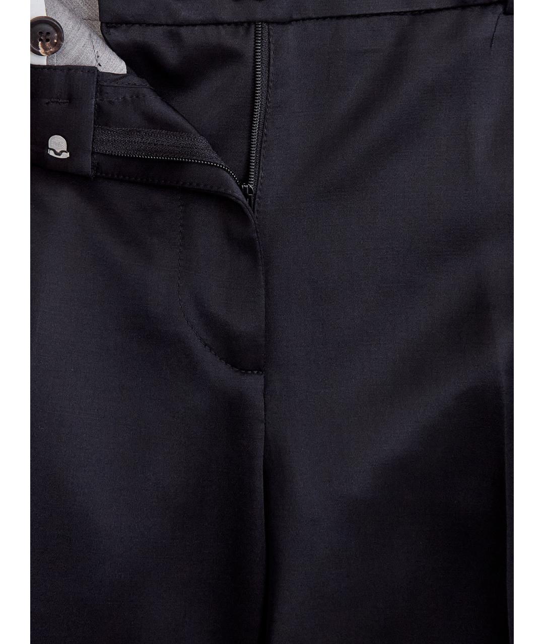 PESERICO Черные вискозные брюки широкие, фото 6