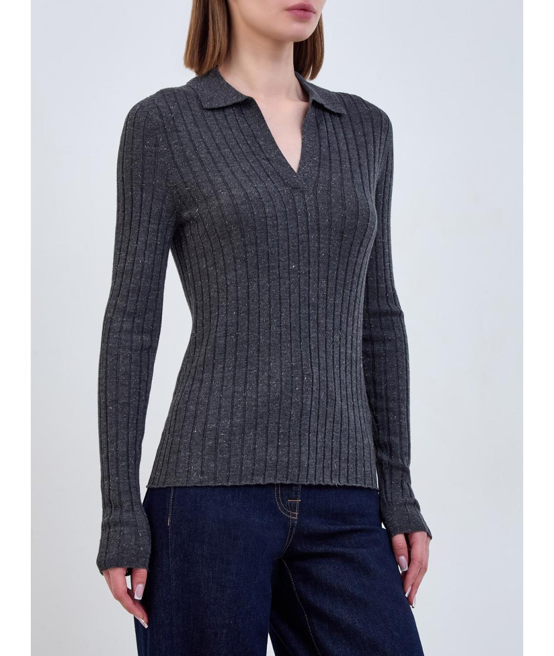 PESERICO Серый шерстяной джемпер / свитер, фото 3