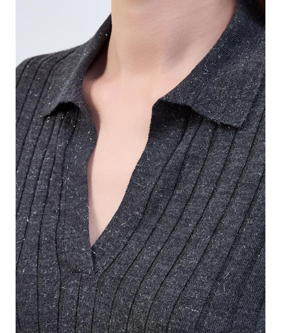 PESERICO Серый шерстяной джемпер / свитер, фото 5