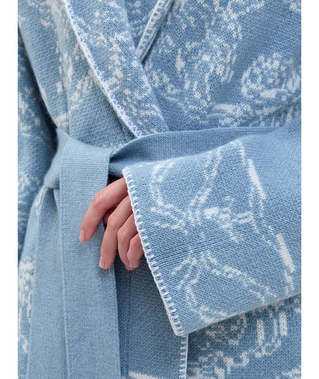 ELEVENTY Голубой кашемировый кардиган, фото 3