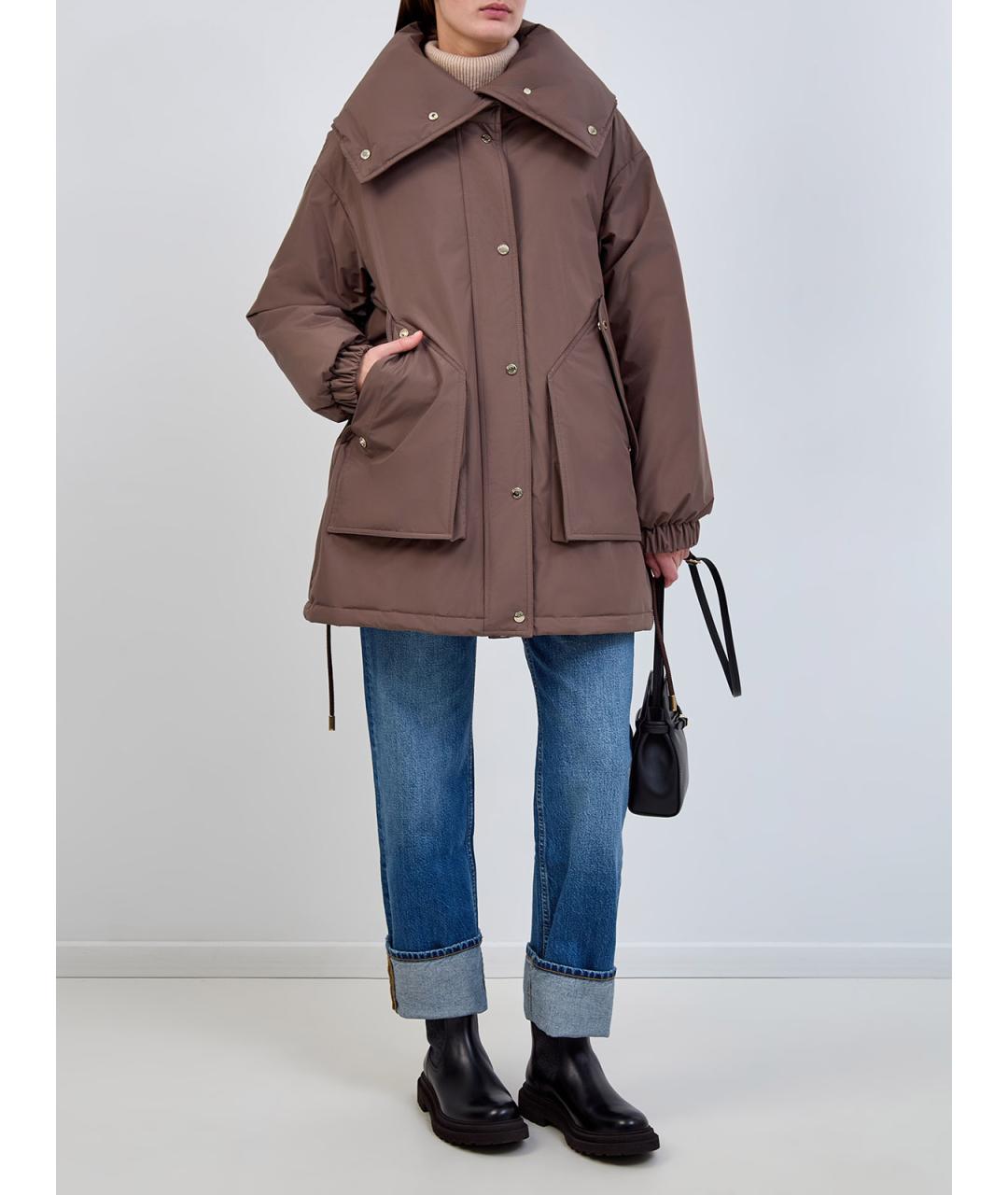 MOORER Коричневая полиэстеровая парка, фото 2