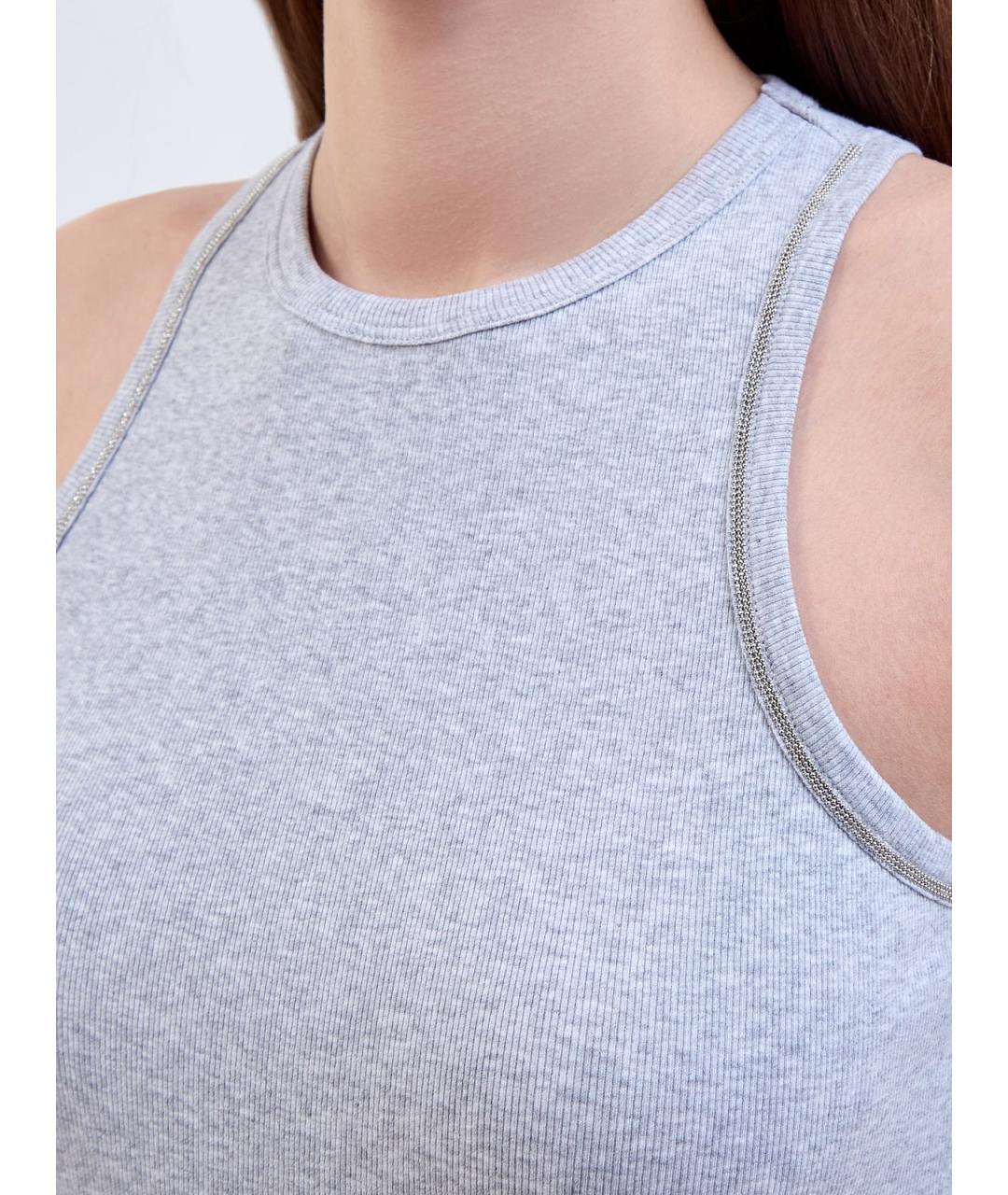 PESERICO Серая хлопковая майка, фото 5