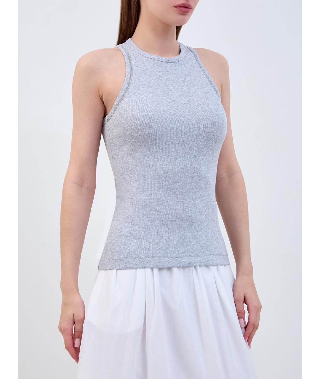 PESERICO Серая хлопковая майка, фото 3