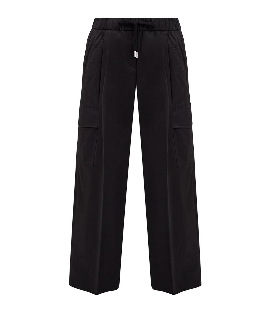 PESERICO Черные хлопковые прямые брюки, фото 1