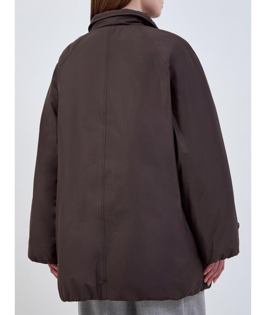 BRUNELLO CUCINELLI Коричневый полиэстеровый пуховик, фото 4