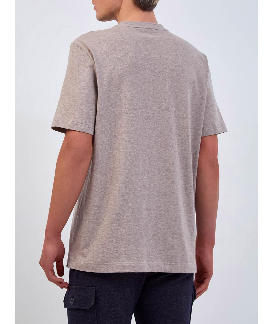 CAPOBIANCO Бежевая хлопковая футболка, фото 4