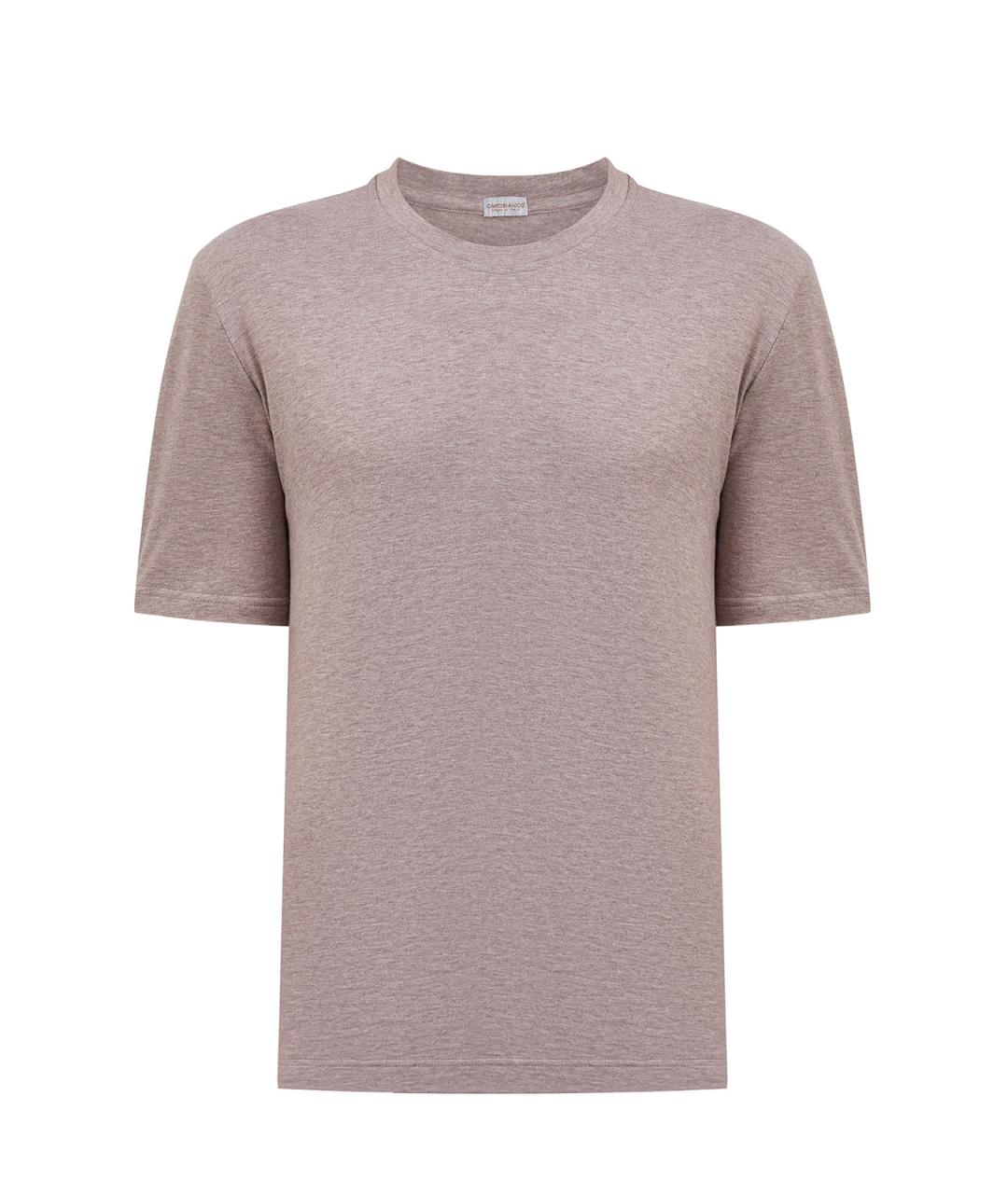 CAPOBIANCO Бежевая хлопковая футболка, фото 1