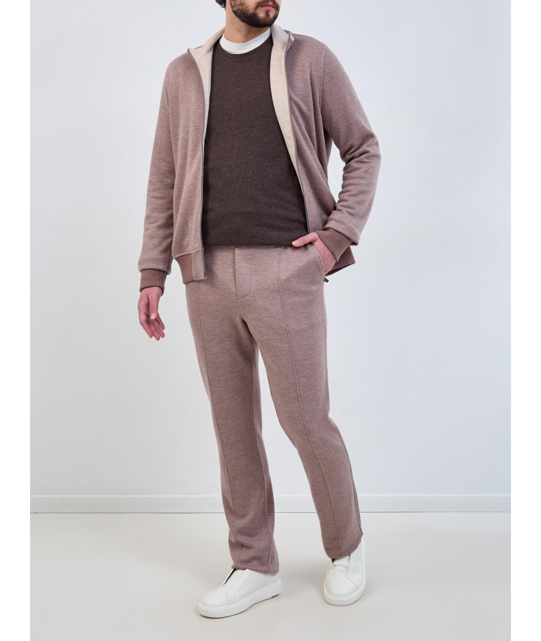 CAPOBIANCO Коричневые повседневные брюки, фото 2