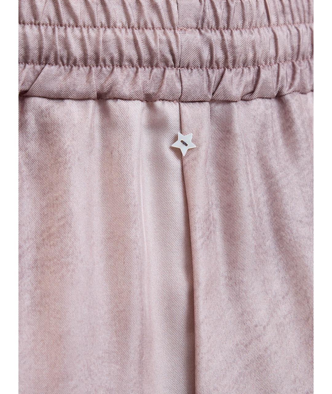 LORENA ANTONIAZZI Розовые шелковые прямые брюки, фото 4