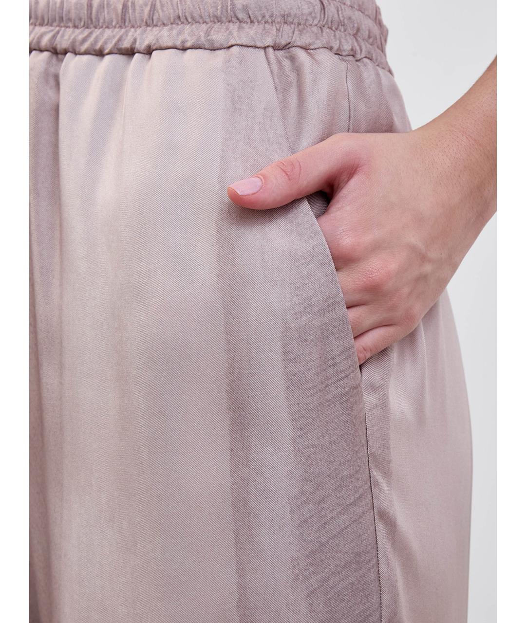 LORENA ANTONIAZZI Розовые шелковые прямые брюки, фото 3