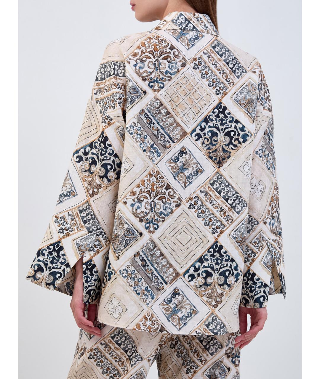 ELEVENTY Бежевая льняная рубашка, фото 4