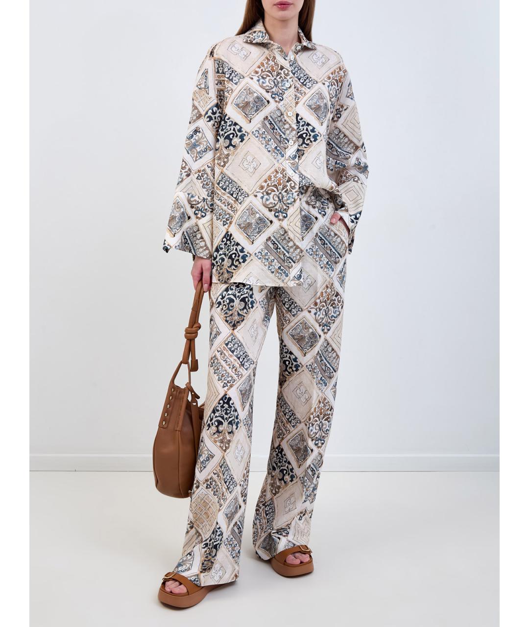 ELEVENTY Бежевая льняная рубашка, фото 2