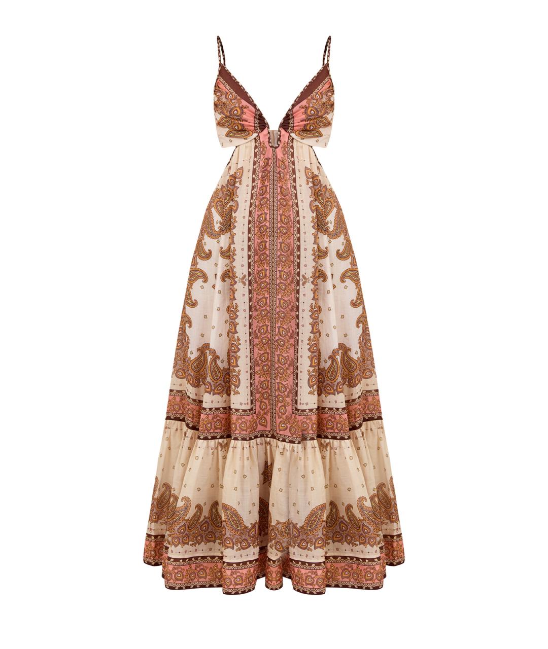 ZIMMERMANN Бежевое льняное повседневное платье, фото 1