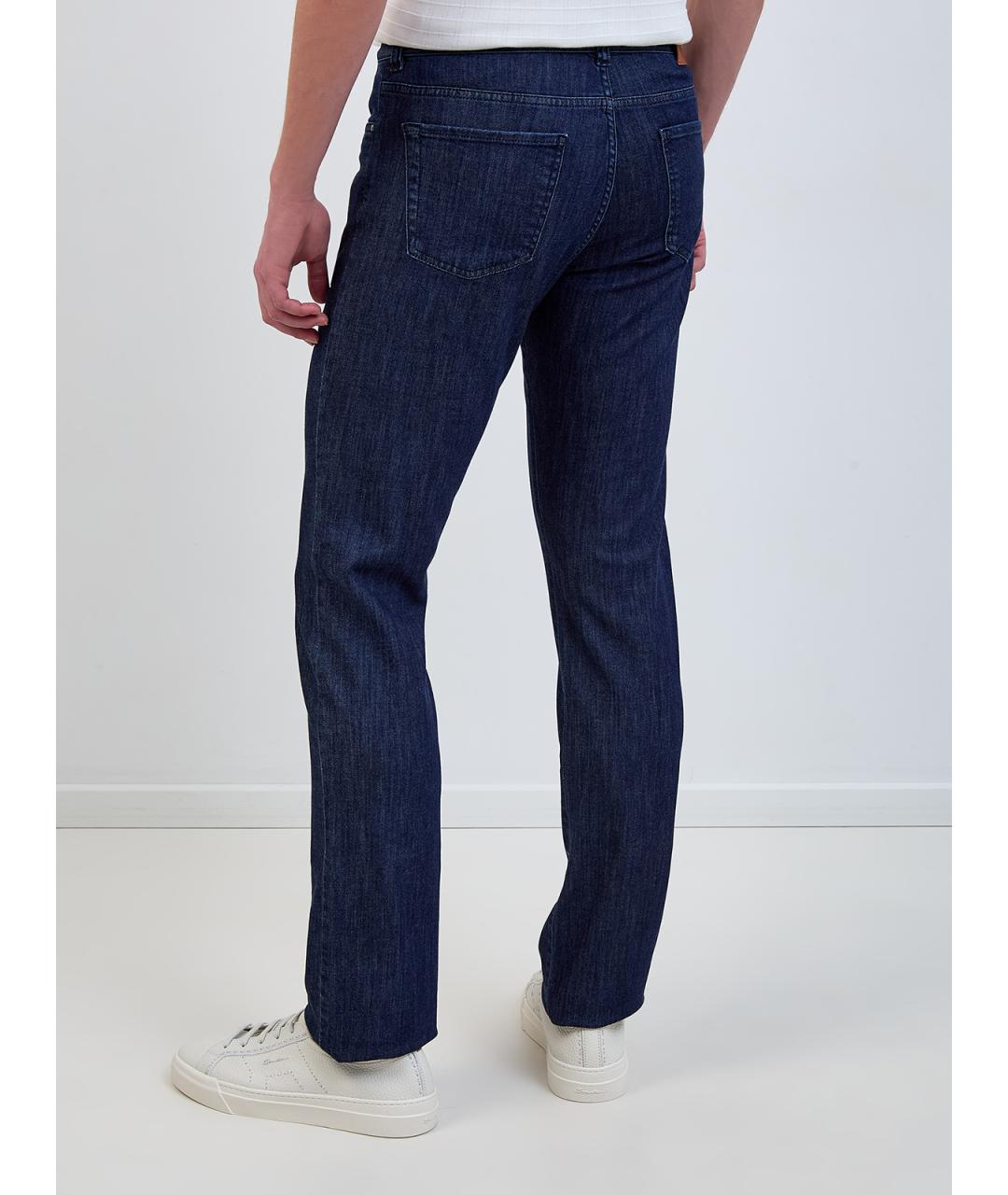 CANALI Синие хлопковые прямые джинсы, фото 4