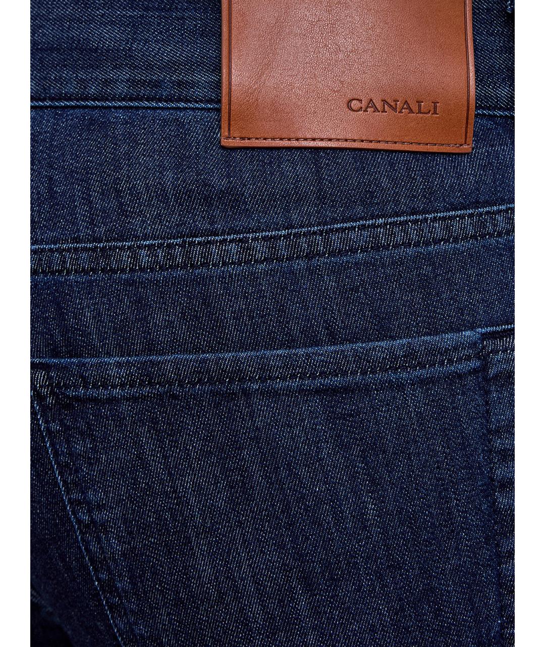 CANALI Синие хлопковые прямые джинсы, фото 5
