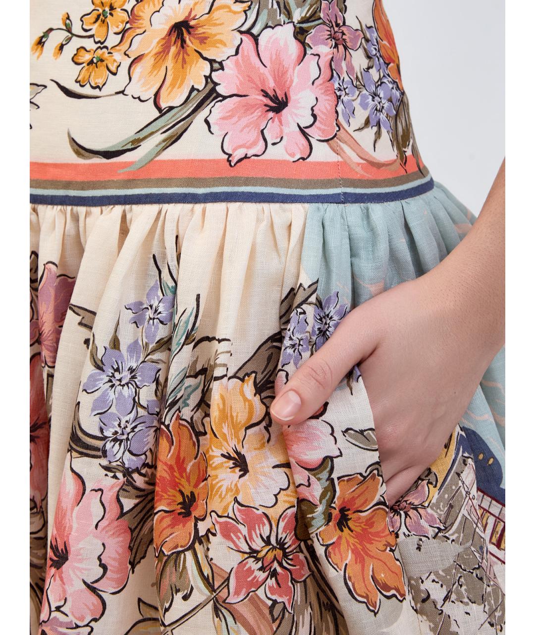 ZIMMERMANN Бежевая льняная юбка макси, фото 5