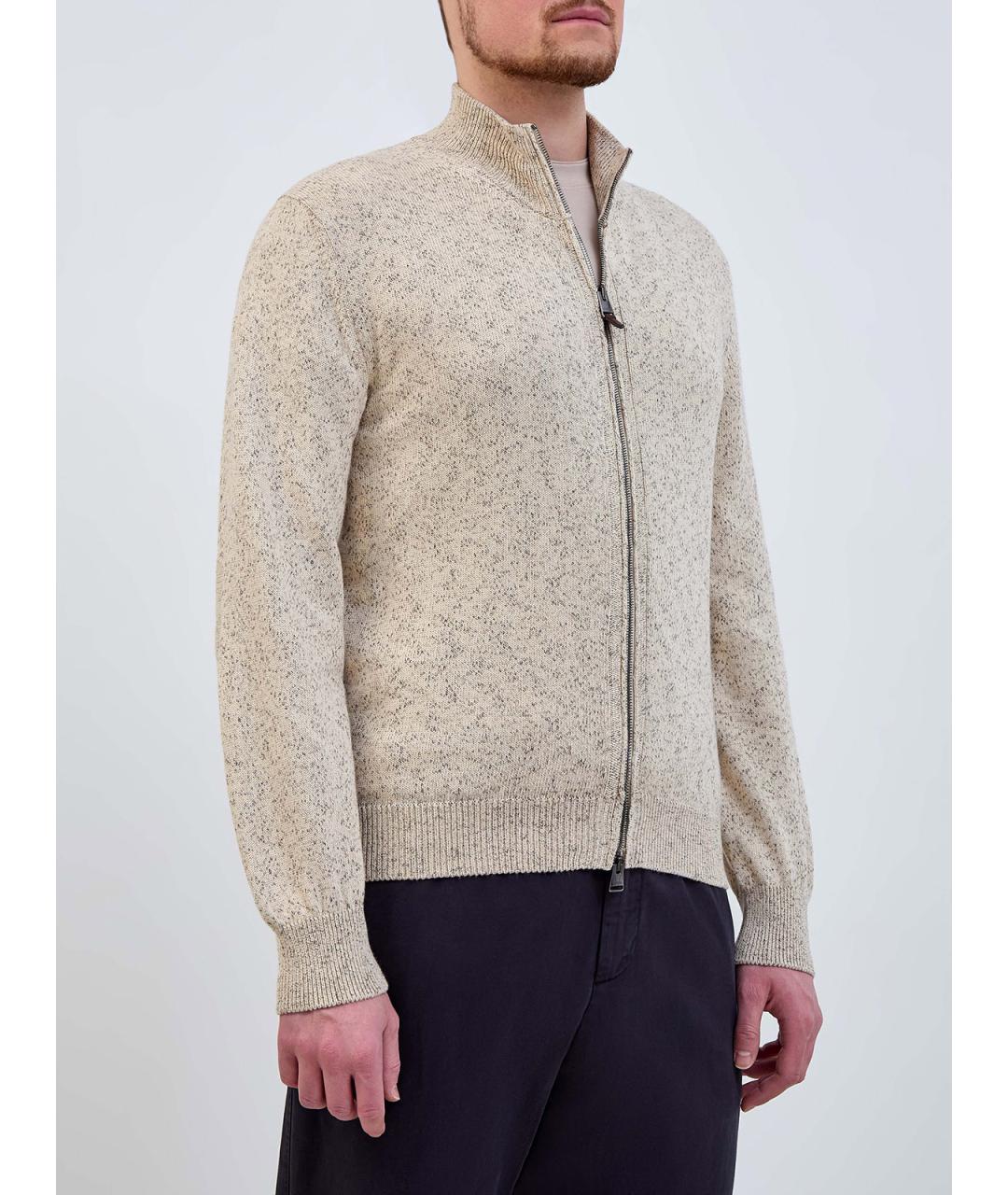 CANALI Бежевый хлопковый кардиган, фото 3