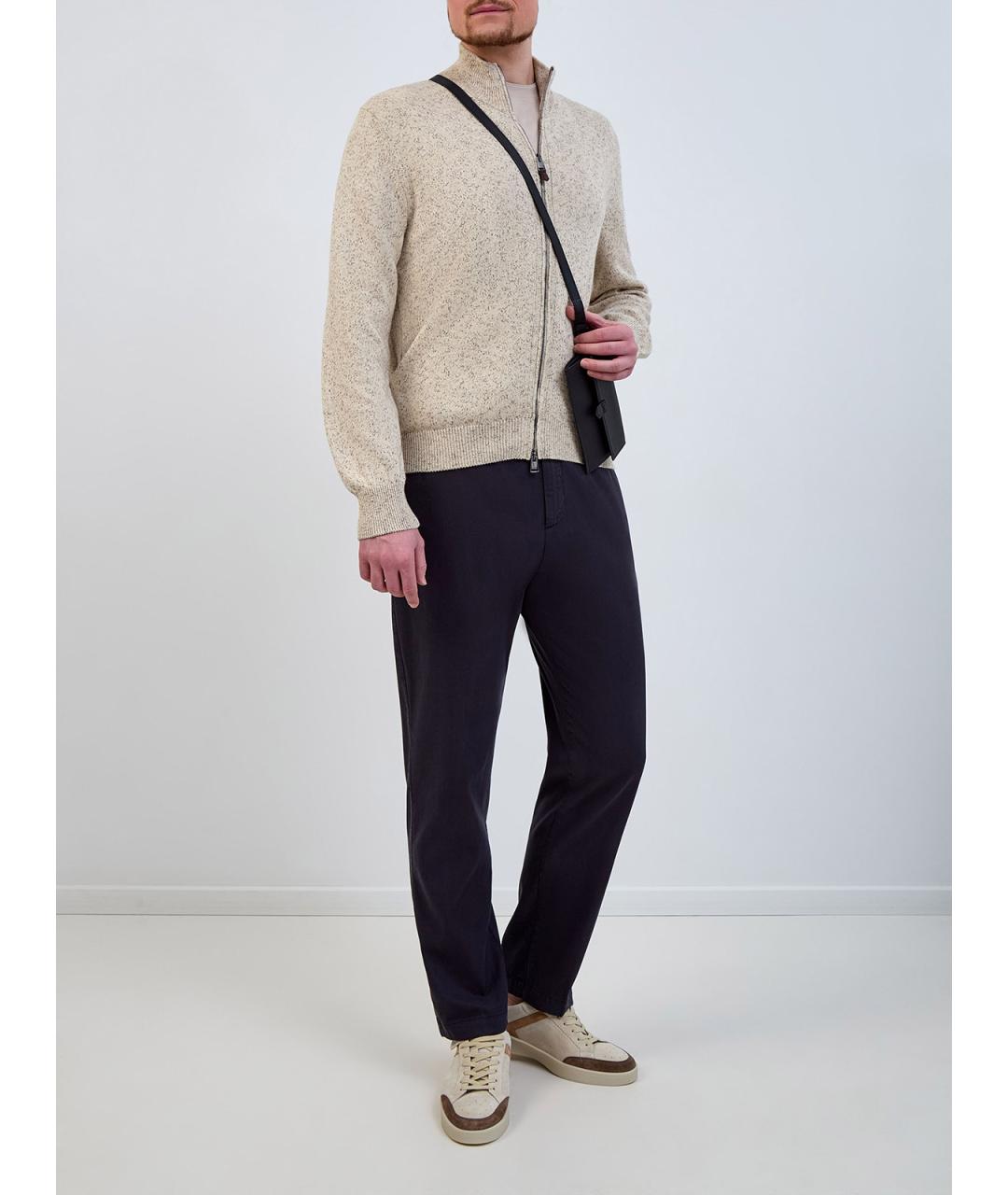 CANALI Бежевый хлопковый кардиган, фото 2