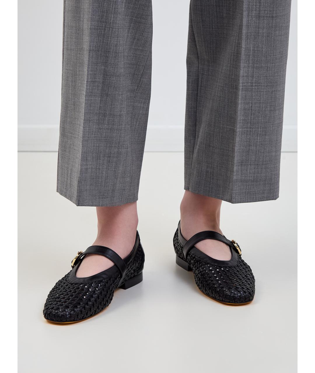 DOUCAL'S Черные кожаные балетки, фото 2