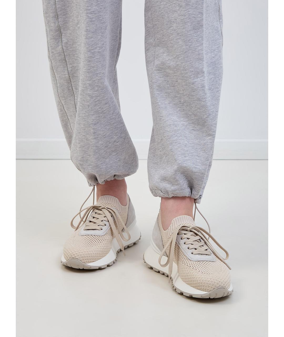 DOUCAL'S Бежевые текстильные кроссовки, фото 2