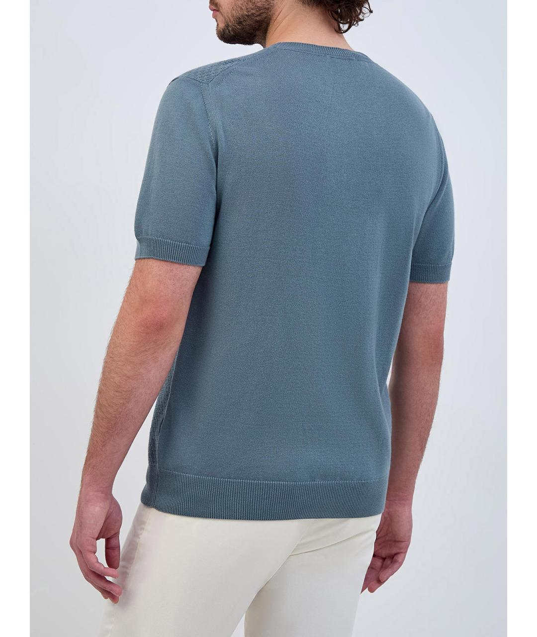 CANALI Бирюзовый хлопковый джемпер / свитер, фото 4