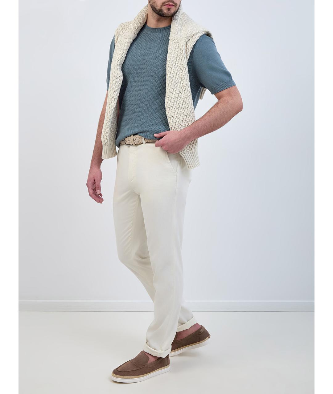 CANALI Бирюзовый хлопковый джемпер / свитер, фото 2